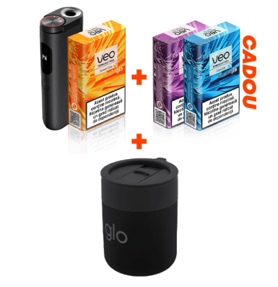 Starter Kit glo™ Hyper Pro & 1 pachet veo™ designed for glo™ + 2 pachete CADOU + Travel Cup