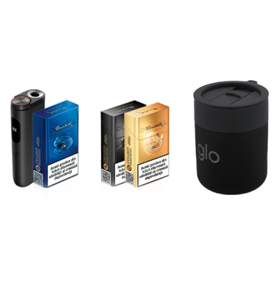 Starter Kit glo™ Hyper Pro & 1 pachet Dunhill designed for glo™ + 2 pachete CADOU + Travel cup