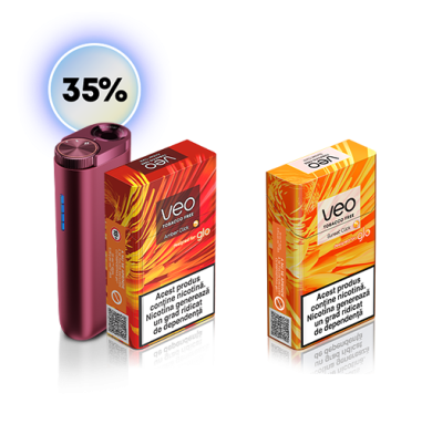 Starter Kit glo™ Hyper & 1 pachet veo designed for glo™ + 1 pachet CADOU 35% reducere